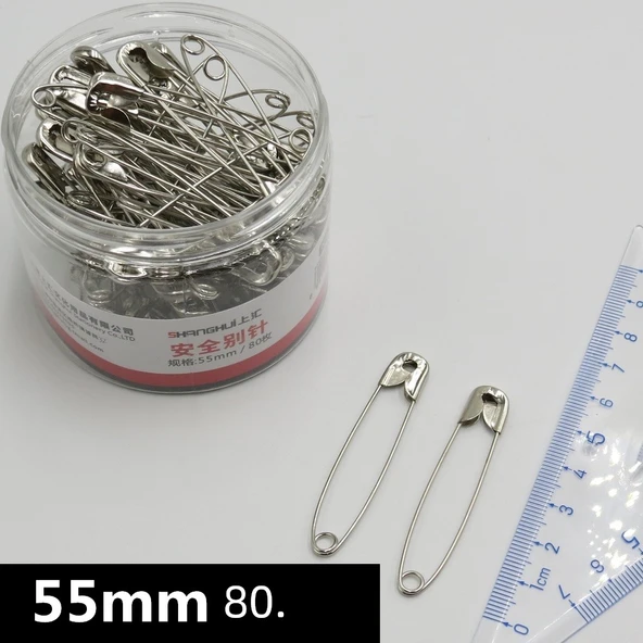 Metal Çengelli İğne - 55mm - 80 Adet