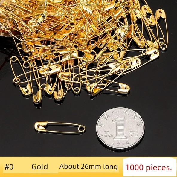 Altın Metal Çengelli İğne - 26mm Uzunluk (1000 Adet)