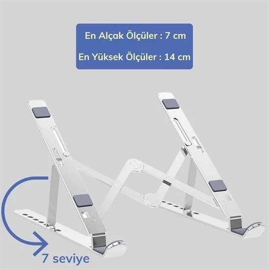 Ayarlanabilir Dizüstü Destek Tabanı Tamamen Katlanabilir Taşınabilir Laptop Yükseltici - 4