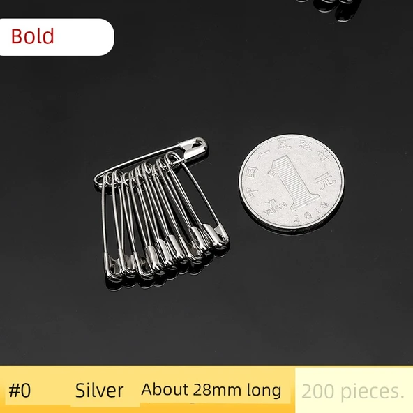 Kalın Metal Çengelli İğne - 28mm Uzunluk (200 Adet)
