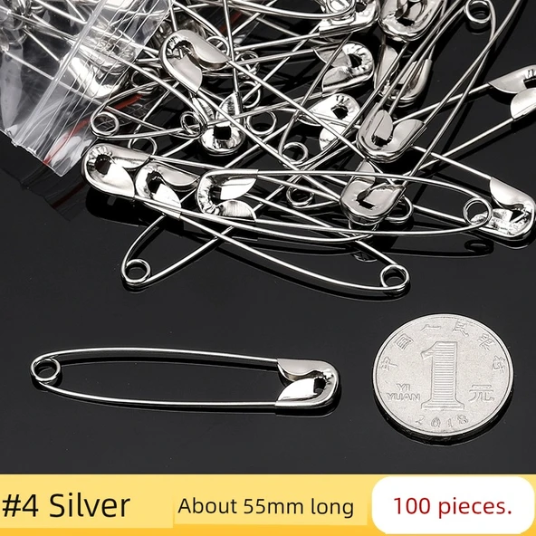 Metal Çengelli İğne - 55mm Uzunluk (100 Adet)