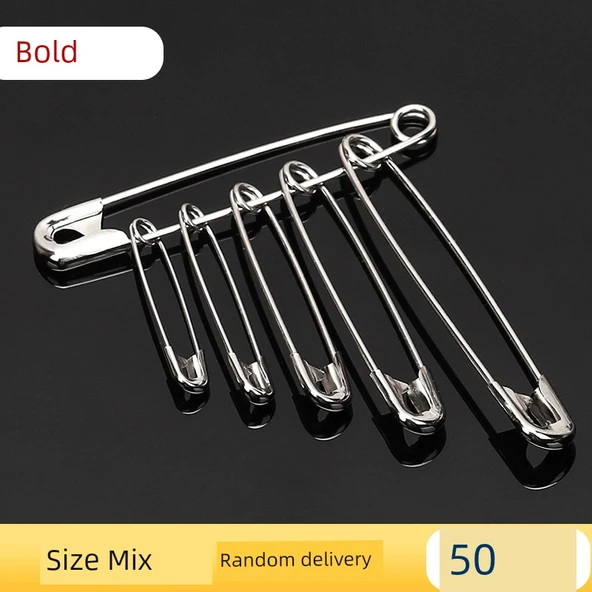 Kalın Metal Çengelli İğne - Kombinasyon Paket (50 Adet)