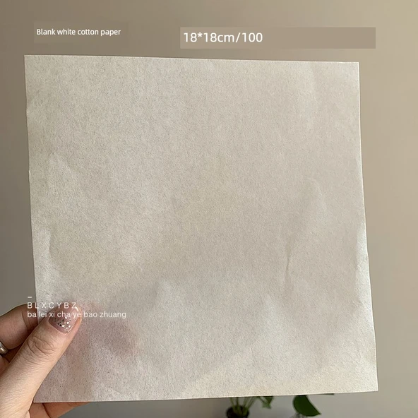 Beyaz Pamuklu Ambalaj Kağıdı 18x18cm - 100 Adet