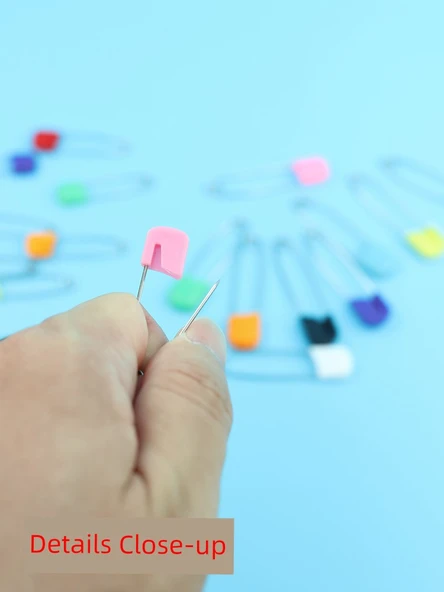 Renkli Plastik Başlıklı Çengelli İğne - 1 Adet Küçük Boy - Turuncu - 6