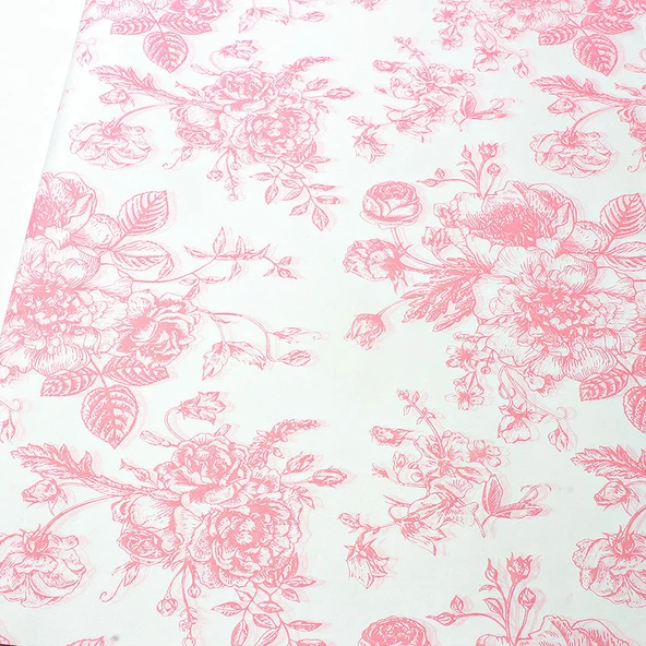 Retro Çiçekli MG Kağıt - 10 Adet Pembe Öğleden Sonra Çiçekleri 50x70cm