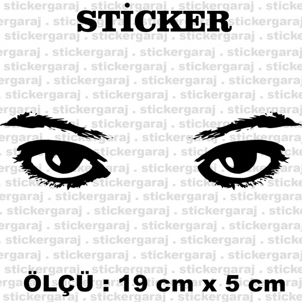 kadın göz 2 adet sticker - Araba motosiklet kask buzdolabı cam otomobil atv laptop tablet duvar stickerı