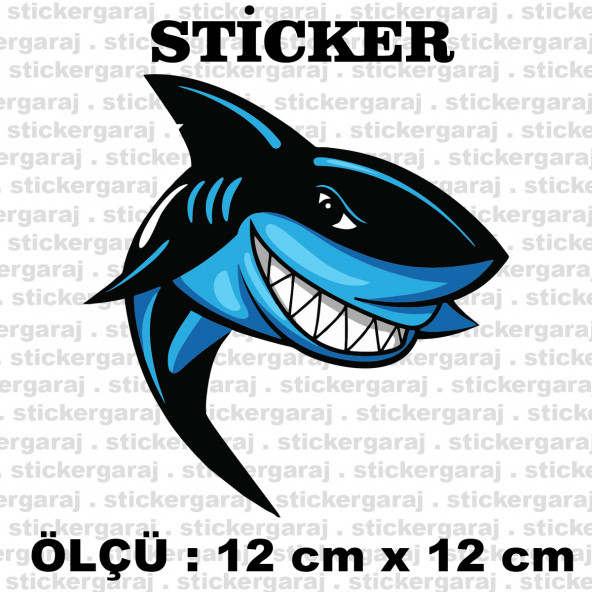 köpek balığı sevimli jaws 2 adet sticker
