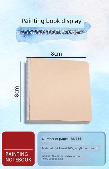 Portatif Suluboya Boya Kutusu Seti - [Akrilik Seti] 15 Gözlü Boya Kutusu + 24 Renkli Boya + Küçük Resim Defteri ve Su Fırçası - Resim 11