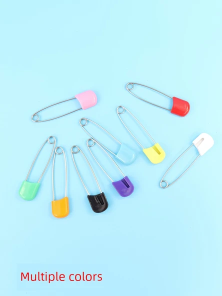 Renkli Plastik Başlıklı Çengelli İğne - 10 Adet Küçük Boy - Karışık Renkli - 4