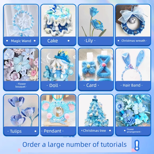 DIY Bükülebilir Çubuk El Sanatları Seti - Yeni Geliştirilmiş Bej Çanta 223 Parça (8 Renk) - 11