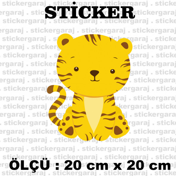 yavru bebek kaplan 2 adet sticker - Araba motosiklet kask buzdolabı cam otomobil atv laptop tablet duvar stickerı