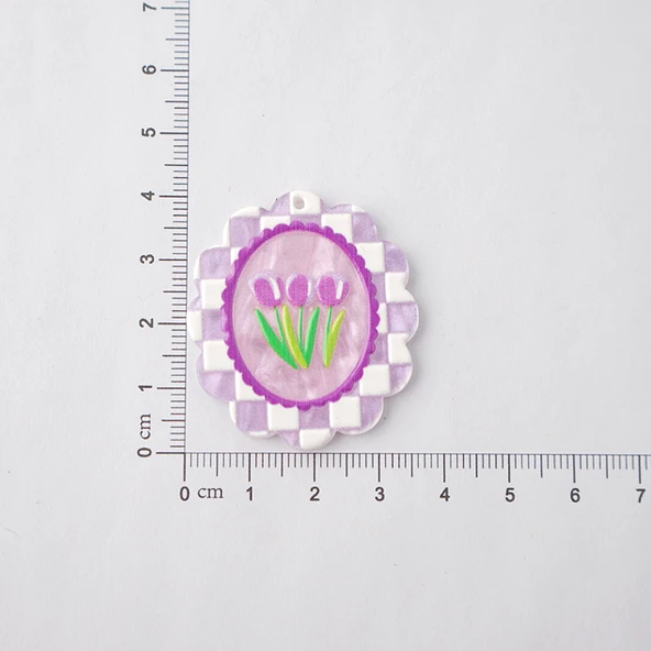 DIY Aksesuar - Gülen Yüz Çiçek Akrilik Yama - No. 13-F781