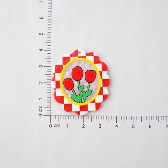 DIY Aksesuar - Gülen Yüz Çiçek Akrilik Yama - No. 12-F782