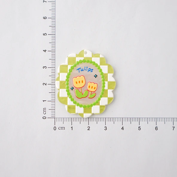 DIY Aksesuar - Gülen Yüz Çiçek Akrilik Yama - No. 9-F788