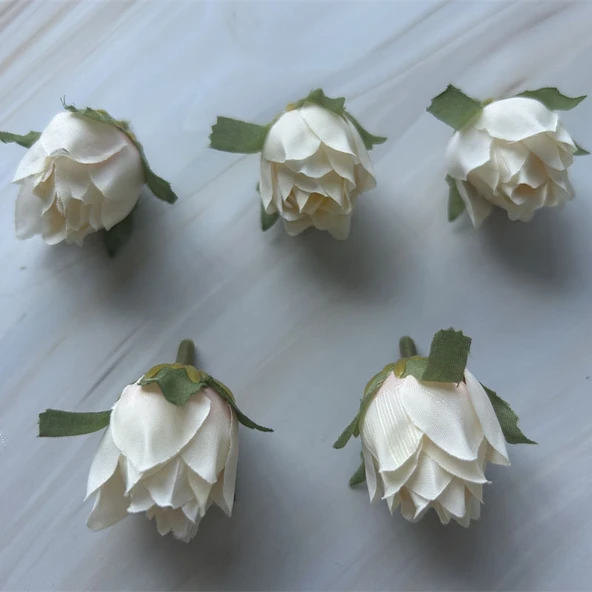 DIY Yapay Çiçek Buketi Malzeme Seti - Kayısı Beyazı