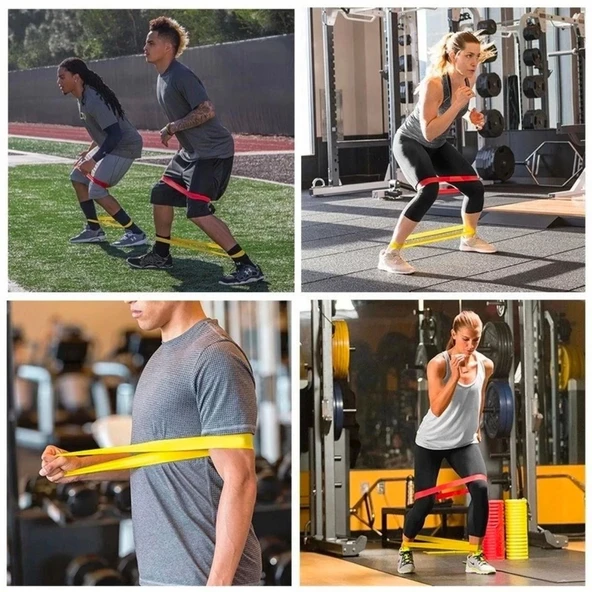 5li Egzersiz Direnç Bant Seti Pilates Crossfit Ekipmanları - 2