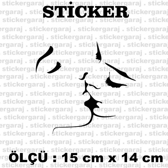 kiss öpücük kadın erkek dudak 2 adet sticker