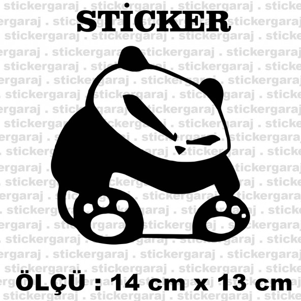 sevimli hayvan panda 2 adet sticker - Araba motosiklet kask buzdolabı cam otomobil atv laptop tablet duvar stickerı