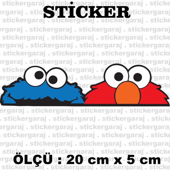 sevimli yaratık 2li renkli 2 adet sticker