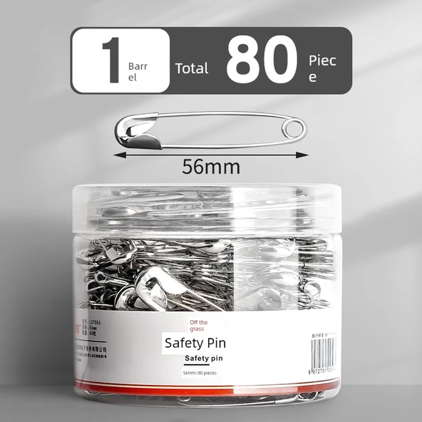 Büyük Boy Metal Çengelli İğne - 56mm - 80 Adet - Ekstra Kalın Model