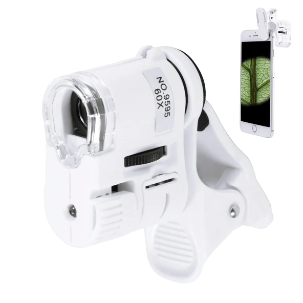60x Mini Cep Telefonu Için Mandallı Mikroskop Uv Ledli Büyüteç Model Al2431 - 3