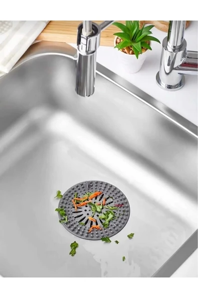 Yuvarlak  Süzgeçli Silikon Mutfak  Lavabo Ve Küvet Süzgeci Gider Süzgeci - 5