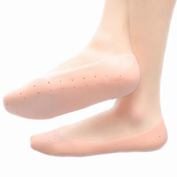 1 Çift Silikon Hava Alır Patik Silikon Ayak -topuk Koruyucu Nemlendirici - 2