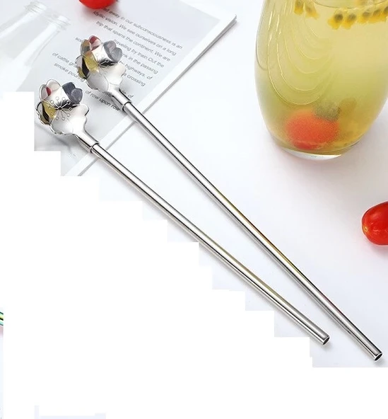 Paslanmaz Metal 2 Li Kaşıklı Pipet Fırça Seti - 2