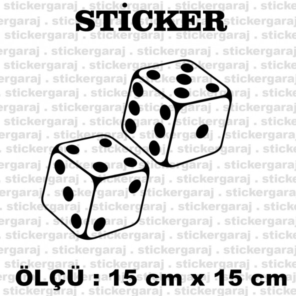 kumarbaz zar şanslı 2 adet sticker - Araba motosiklet kask buzdolabı cam otomobil atv laptop tablet duvar stickerı