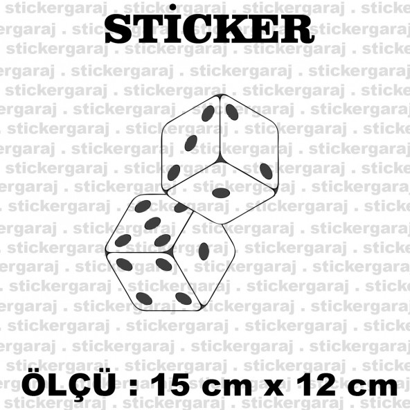 oyun zar tavla poker 2 adet sticker - Araba motosiklet kask buzdolabı cam otomobil atv laptop tablet duvar stickerı ürün görseli