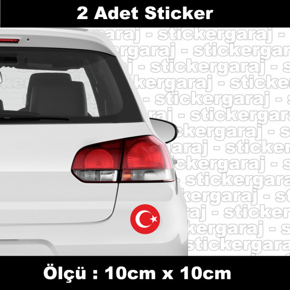 ayyıldız bayrak 2 adet sticker - Araba motosiklet kask buzdolabı cam otomobil atv laptop tablet duvar stickerı