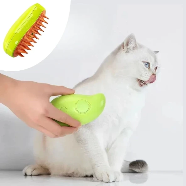 Buharlı Yumuşak Silikon Uçlu Kedi - Köpek Tüy Tarama Tarağı Yıkama Tımar Fırçası - 2
