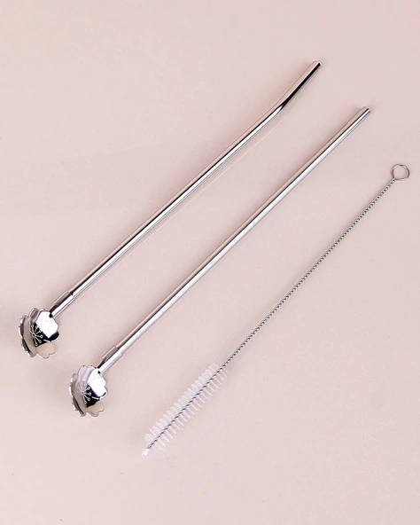 Paslanmaz Metal 2 Li Kaşıklı Pipet Fırça Seti - 4