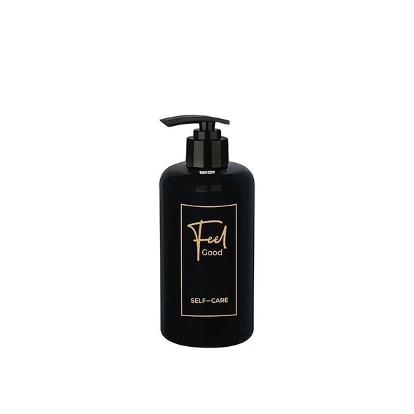 Sıvı Sabunluk Yuvarlak Plastik Pompalı 500 Ml - Siyah - 2