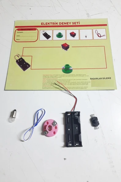 Okul Deney Seti - Elektrik Seti Ampul - Pil Yatağı - Duy -düğme Seti - 2