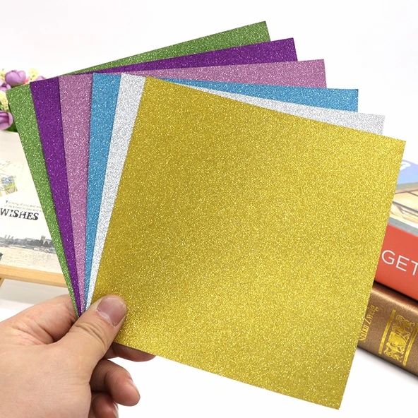 Altın Tozu Origami Kağıdı - 15cm 6 Renk 30 Yaprak