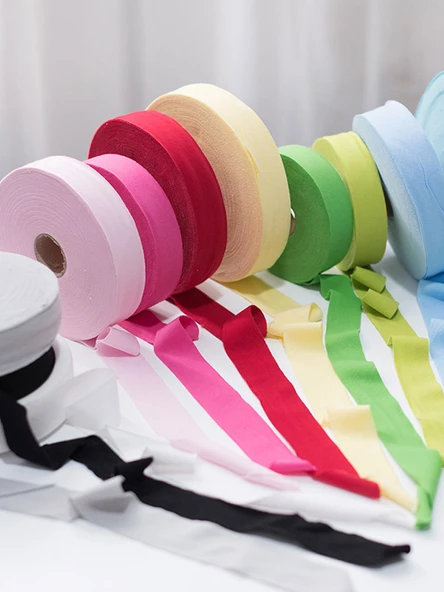 Pamuklu Örme Elastik Şerit - Mor - 5 Metre - Resim 5