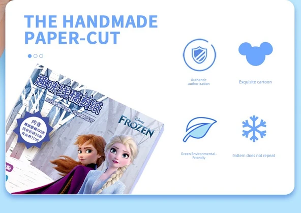 Disney Çocuk Kağıt Kesme Origami Seti - Karlar Ülkesi + Prenses [240 Yaprak, 40 Origami] - 7