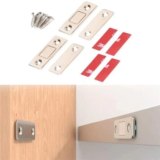 ® 2 Çift Çok Amaçlı Kapı Kapak Dolap Çekmece Mobilya Durdurucu Kapatıcı Mıknatıslar - 5