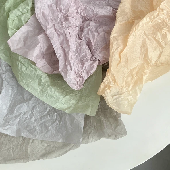 Morandi Renkli Pasta Ambalaj Kağıdı - Açık Gri 30 Adet - 6