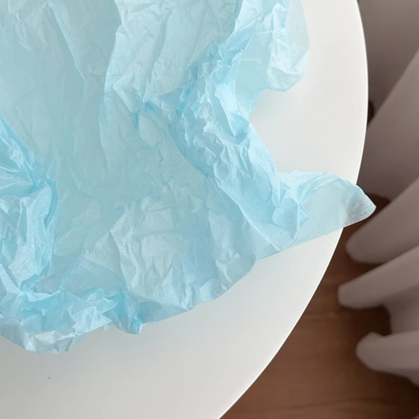 Morandi Renkli Pasta Ambalaj Kağıdı - Açık Mavi 10 Adet