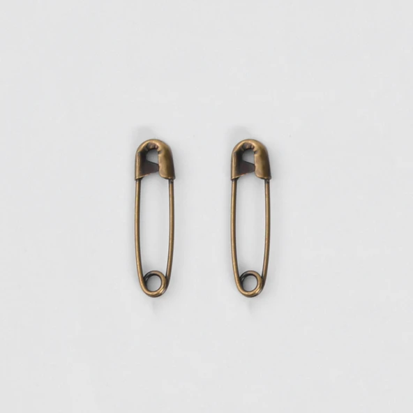 19mm Kalınlaştırılmış Metal Çengelli İğne - Bronz