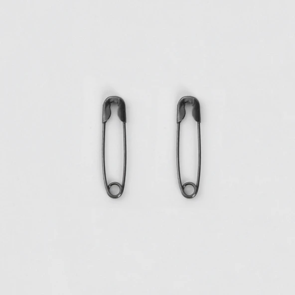 19mm Metal Çengelli İğne - Metalik Gri Renk