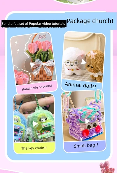 DIY Bükülmüş Çubuk El İşi Seti - Yugui Köpek Çanta 643 Parça Set 30 Renk - Model 3 - 10