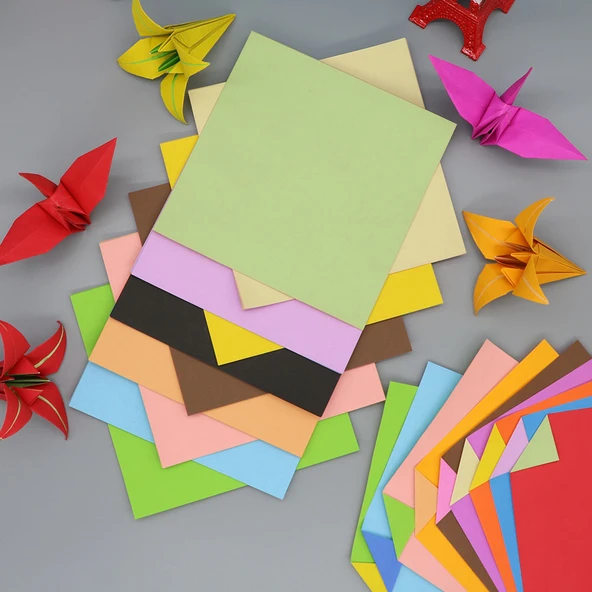 Önü Arkası Farklı Renkli Origami Kağıdı - 15cm 8 Renk 240 Yaprak - 6