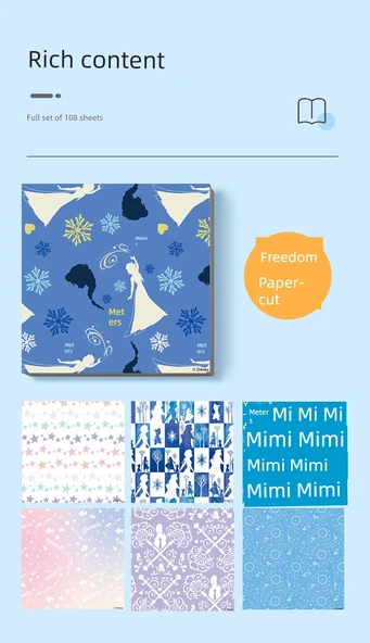 DIY Frozen Elsa Çocuk Kağıt Kesme Seti - Frozen + Prenses Seti - 10
