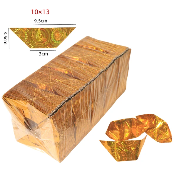 Lazer Yarı Mamul Külçe Sert Kapak Kesim Köşeli Kağıt - 10 x 13 cm - Altın
