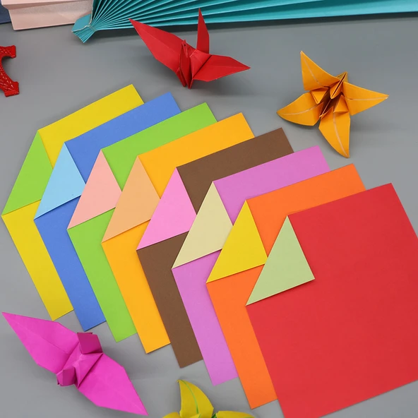 Tek Taraflı Renkli Origami Kağıdı - 25cm 8 Renk 80 Yaprak - 2