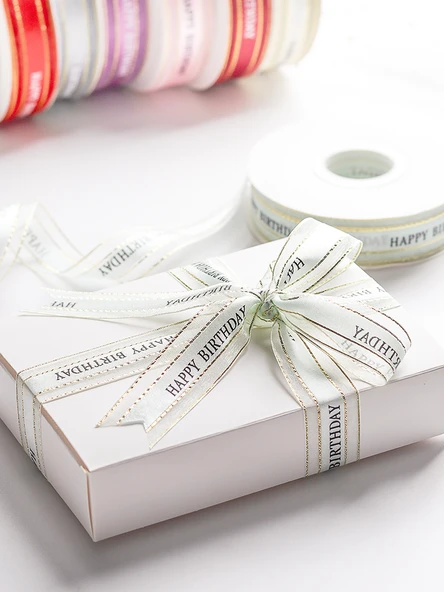DIY Hediye Paketleme Kurdelesi - Açık Yeşil (Yaldızlı Kenar Yok) 45m - 3