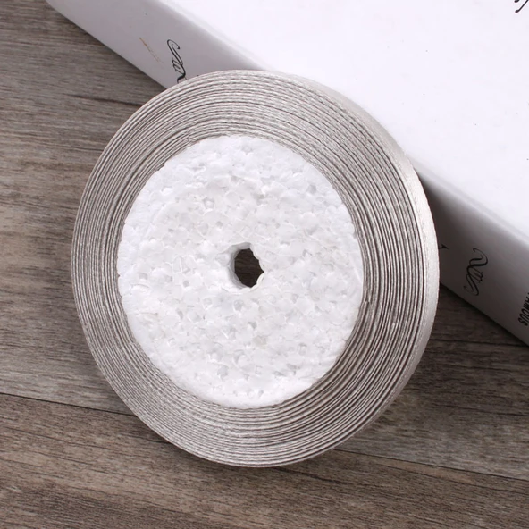 6mm Kumaş Kurdele - Gümüş Gri